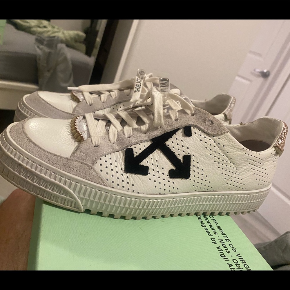 Used OFF-WHITE 2013 c/o VIRGIL ABLOH ITALIAN 3.0 LEATHER POLO SNEAKERS VERY RARE - Picture 6 of 9